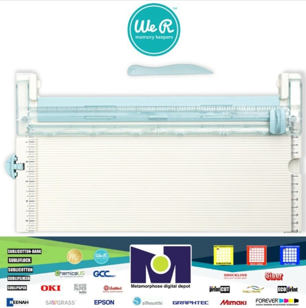 Trim and Score Board by We R Memory Keepers | 12 x 12-inch board, scoring tool and two titanium blades 71337-1